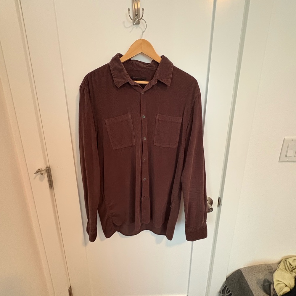 John Varvatos Brown Corduroy Button-Up Shirt - Men’s Large